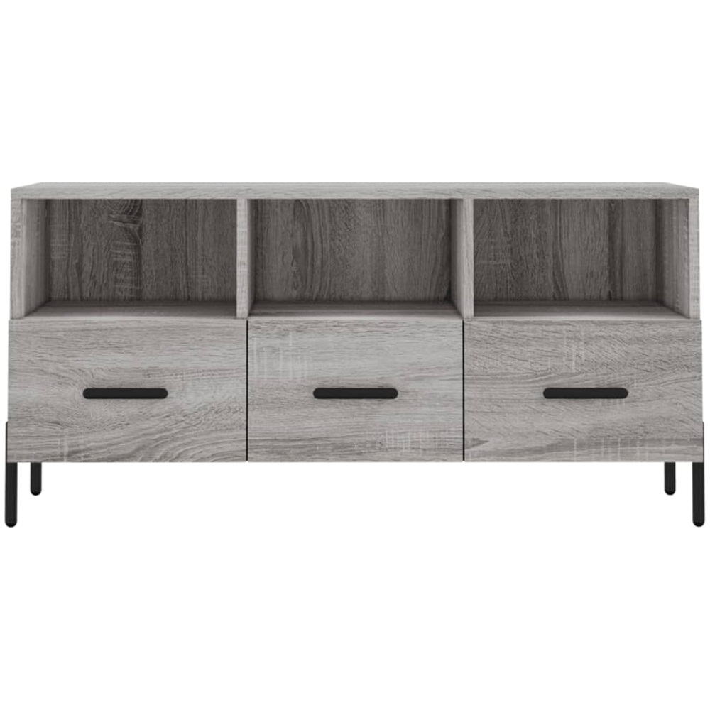 vidaXL 3 Drawer 3 Shelf Grey Sonoma TV Cabinet Image 5