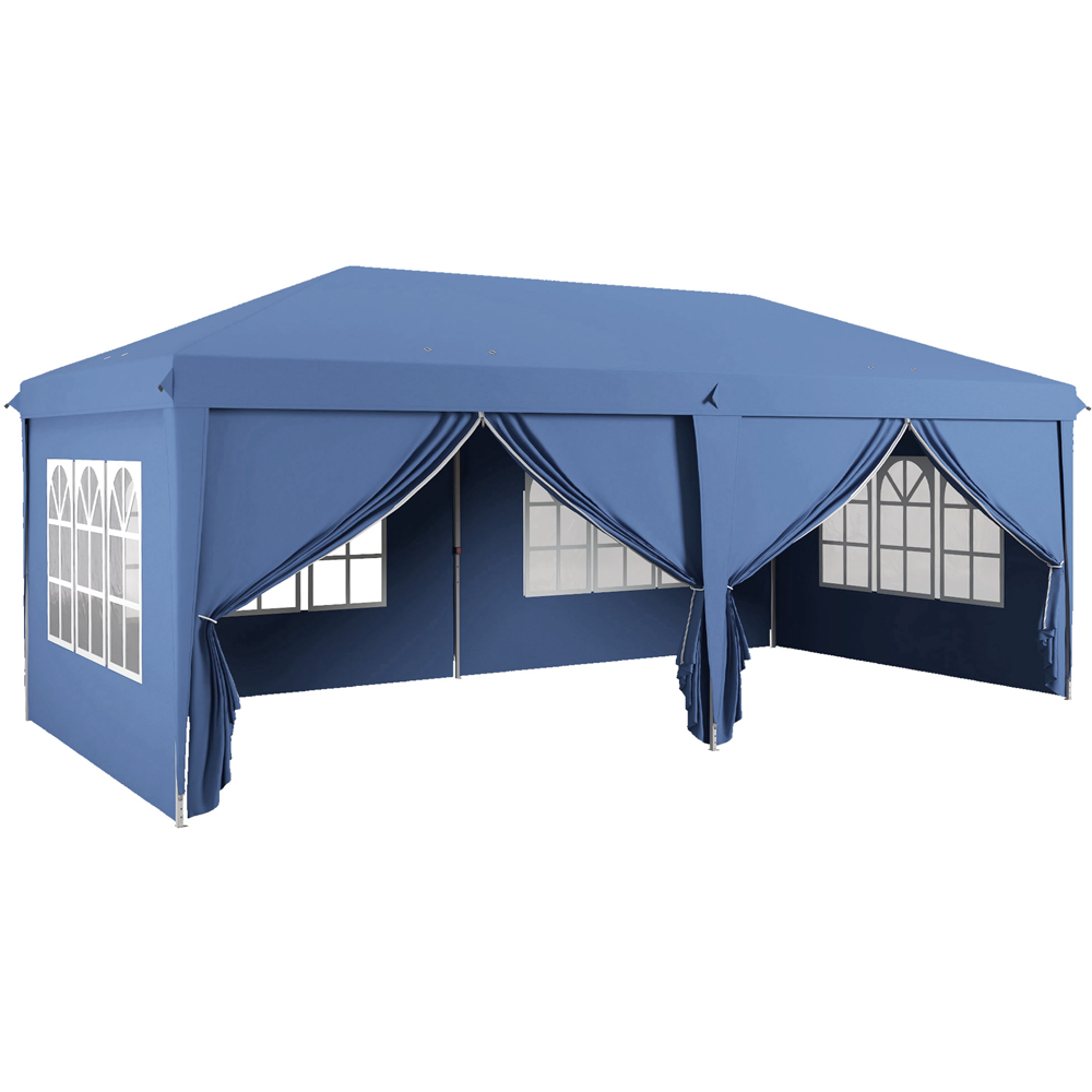 Outsunny 3 x 6m Blue Pop Up Gazebo with Storage Bag Image 2
