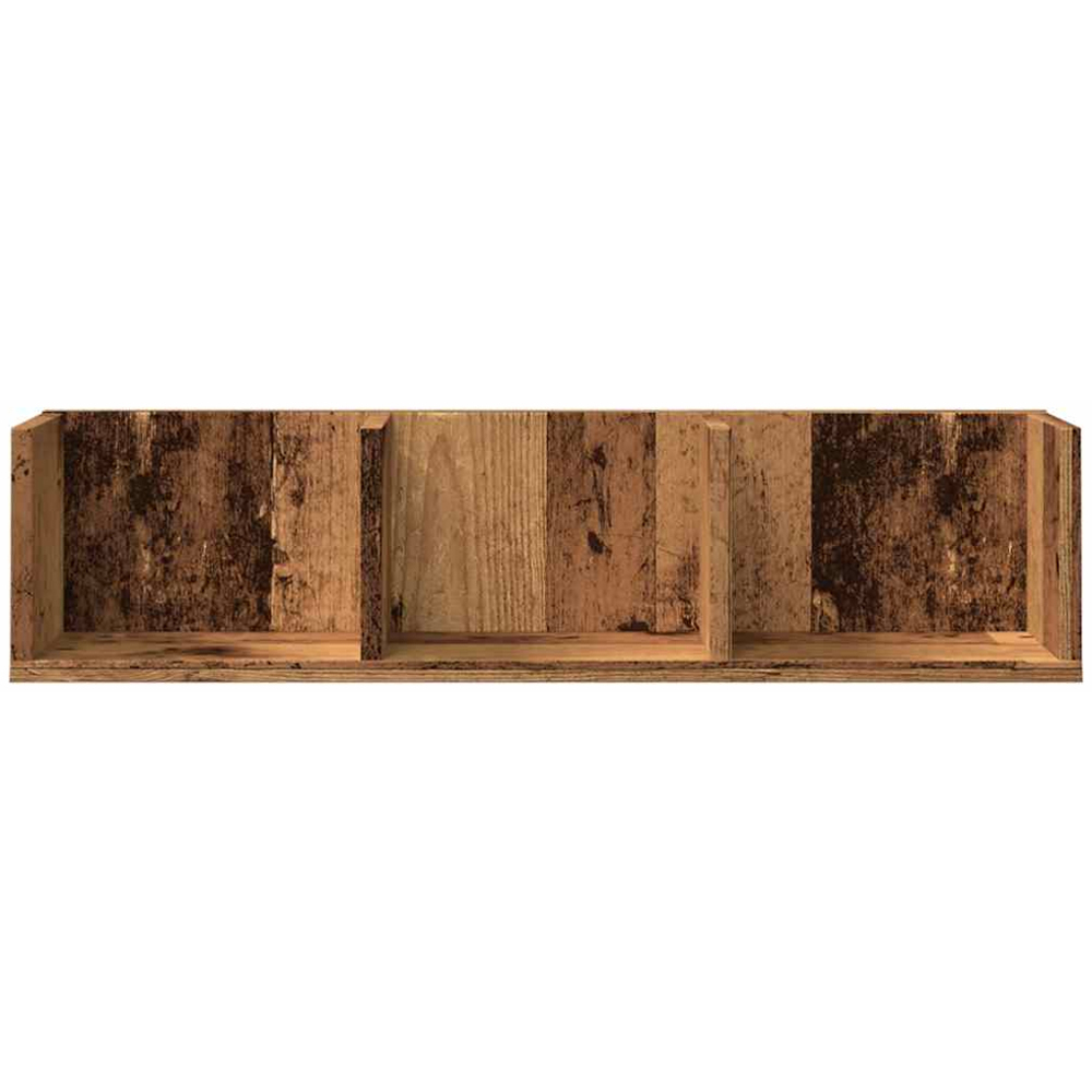 vidaXL 3 Shelf Old Wood CD Wall Shelf  Image 3