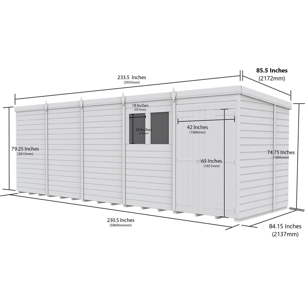 DIY Sheds 20 x 7ft Tongue and Groove Timber Pent Garden Shed Image 9