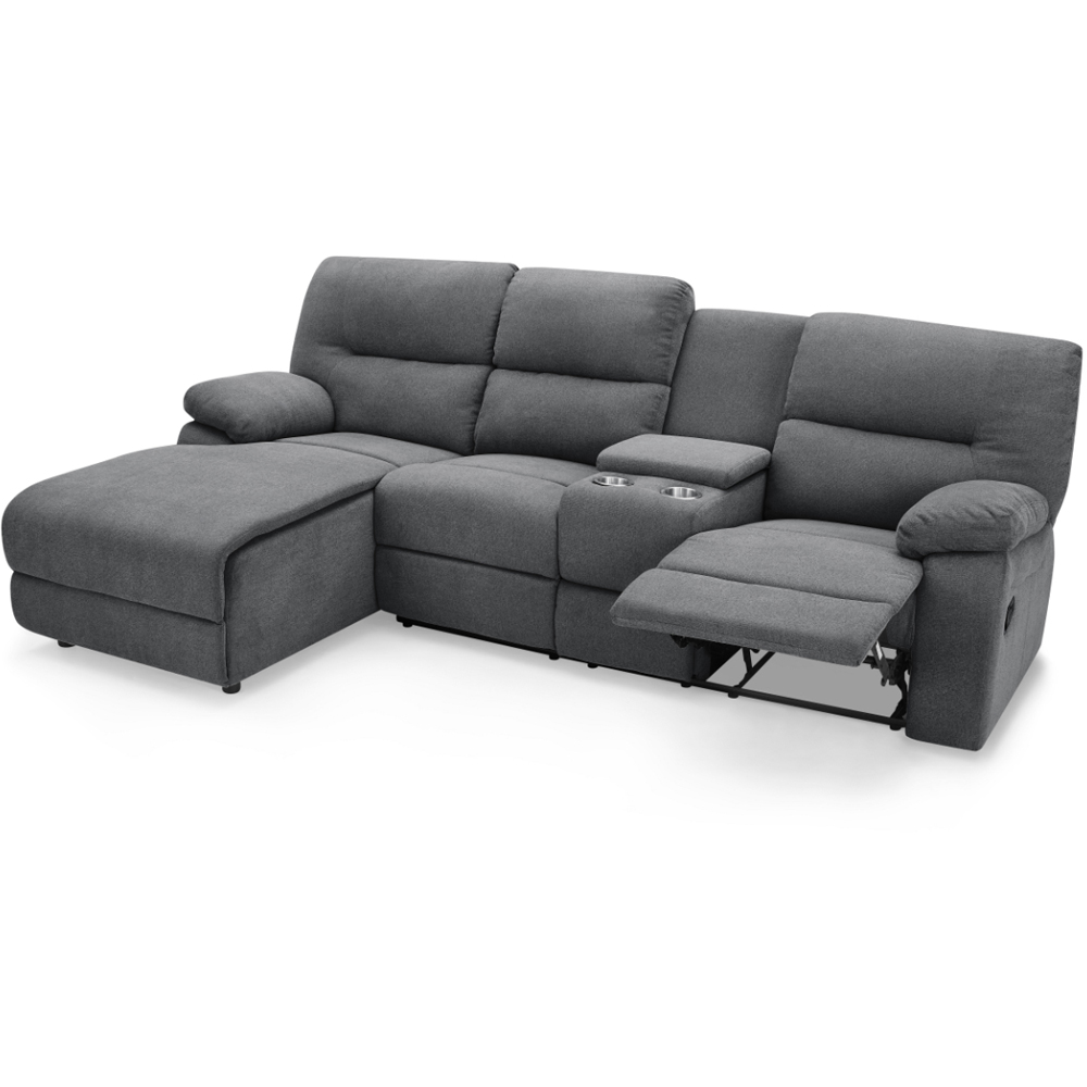 Home Detail Jacob 3 Seater Dark Grey Left Hand Chaise Manual Recliner Sofa Image 4