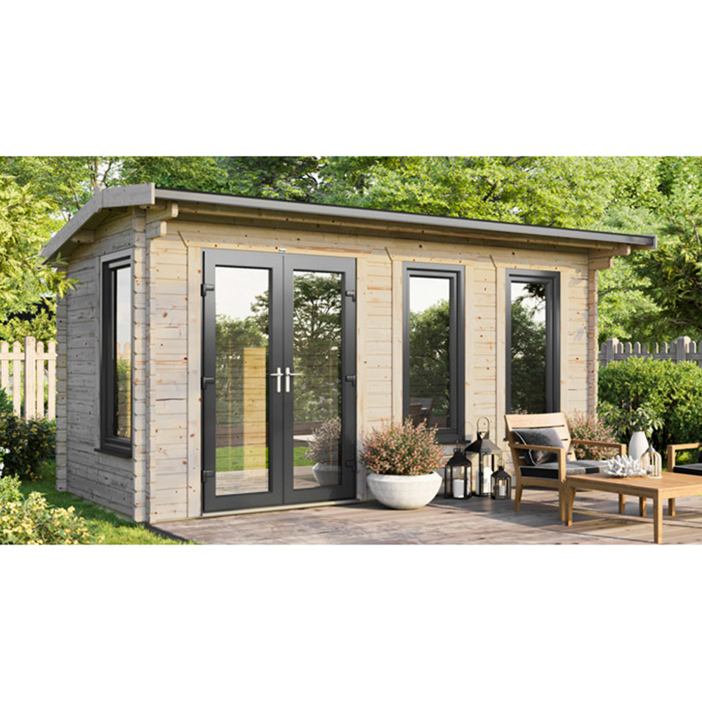 Power Sheds 18 x 8ft Left Double Door Apex Log Cabin Image 9