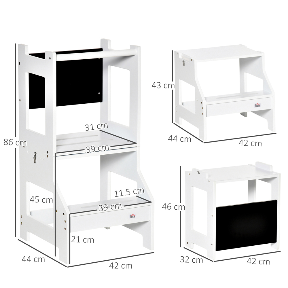 Tommy Toys 2 in 1 White Kids Kitchen Step Stool Image 8