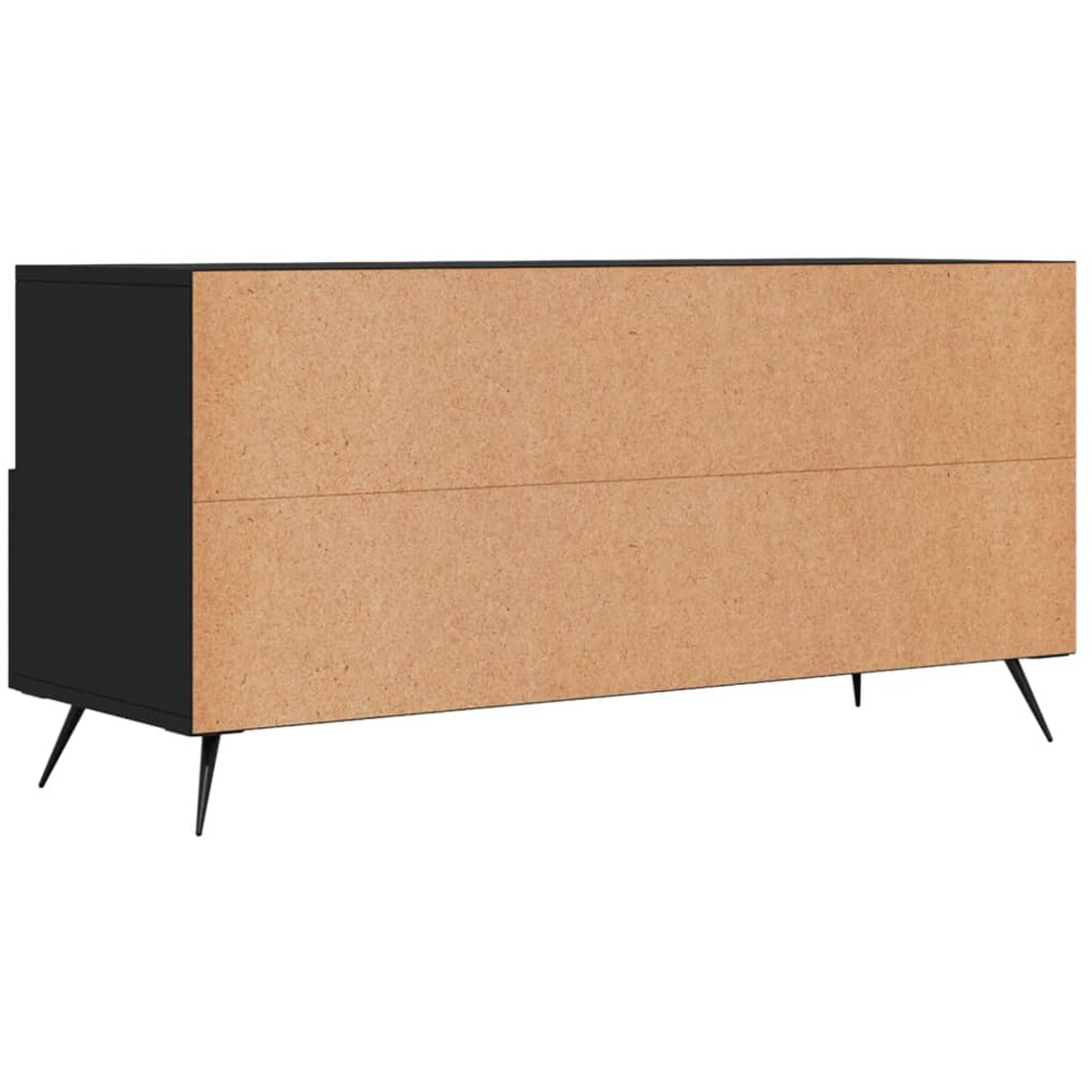 vidaXL 3 Drawer 3 Shelf Black TV Cabinet Image 8