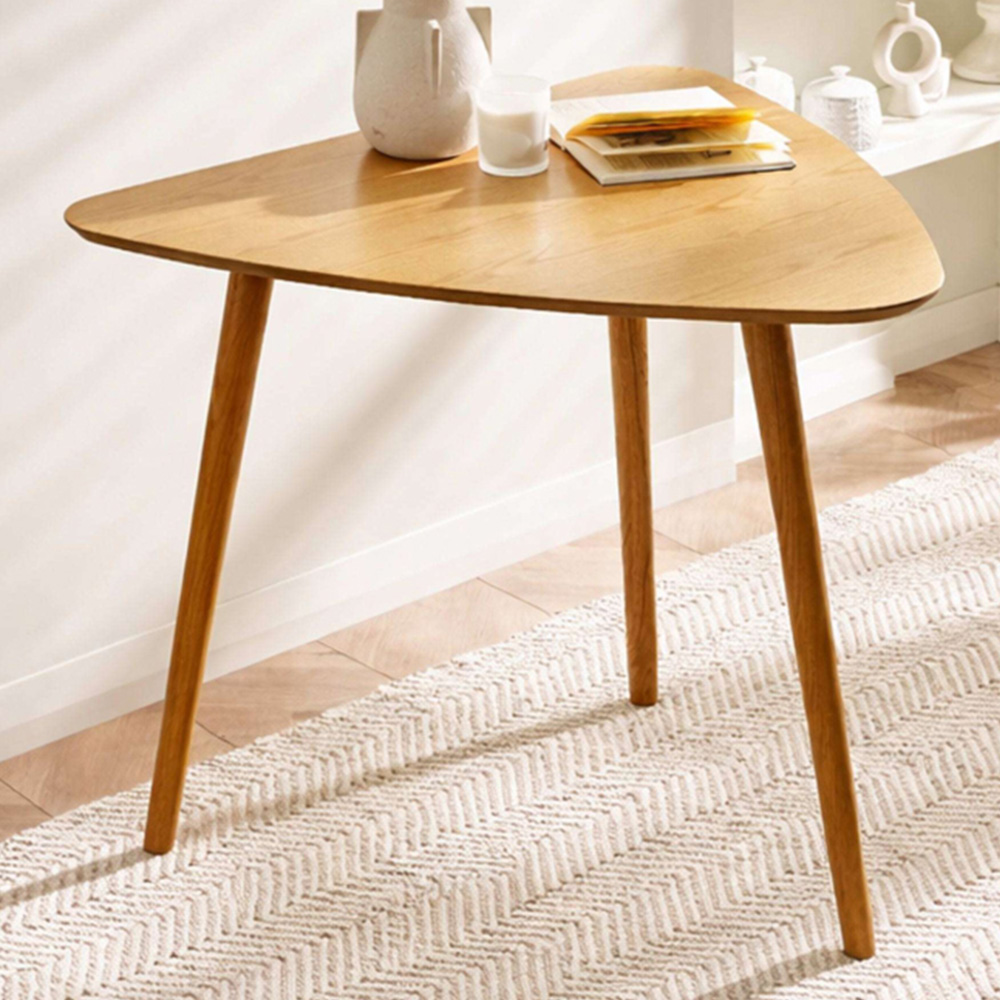 Julian Bowen Athena 3 Seater Light Oak Triangular Dining Table Image 1