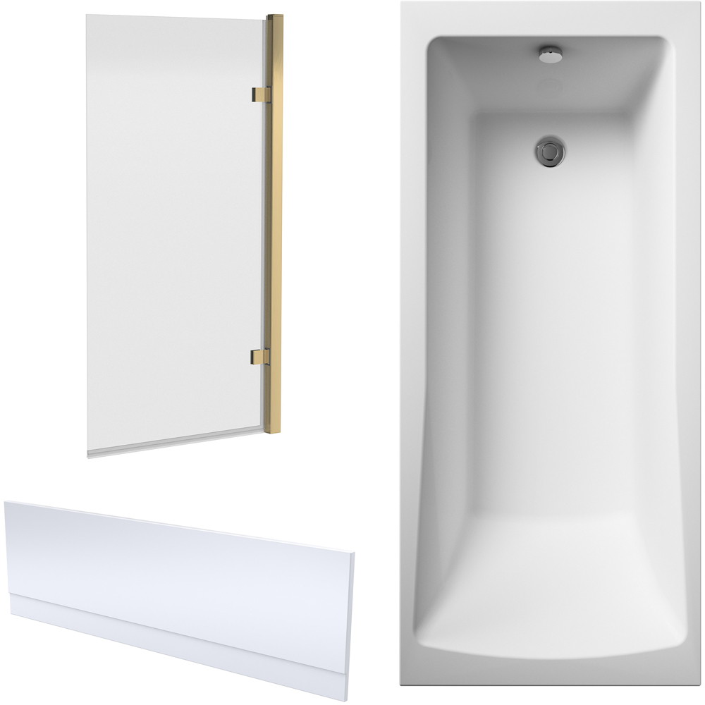 nuie 1700 x 700mm Standard Bath with Panel and Screen Image 1