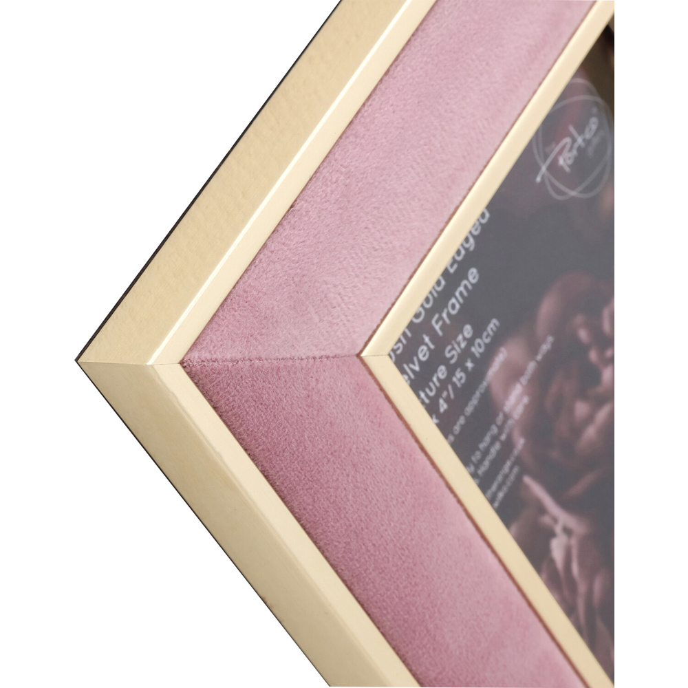 Gold Edged Velvet Photo Frame Blush Image 5