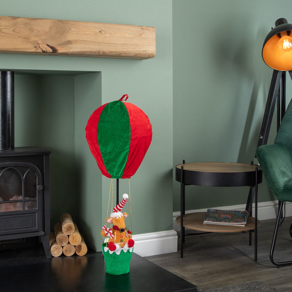 Samuel Alexander Red and Green Razza Rat Hot Air Balloon Hanging Christmas Decoration 80cm Image 2
