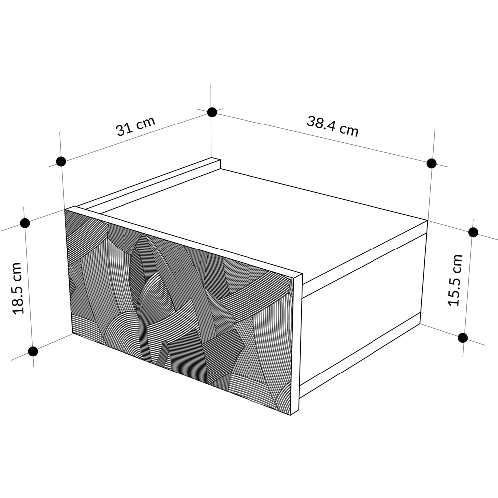 Decortie Onda Single Drawer Sandstone LED Wall-Mounted Bedside Table Image 8