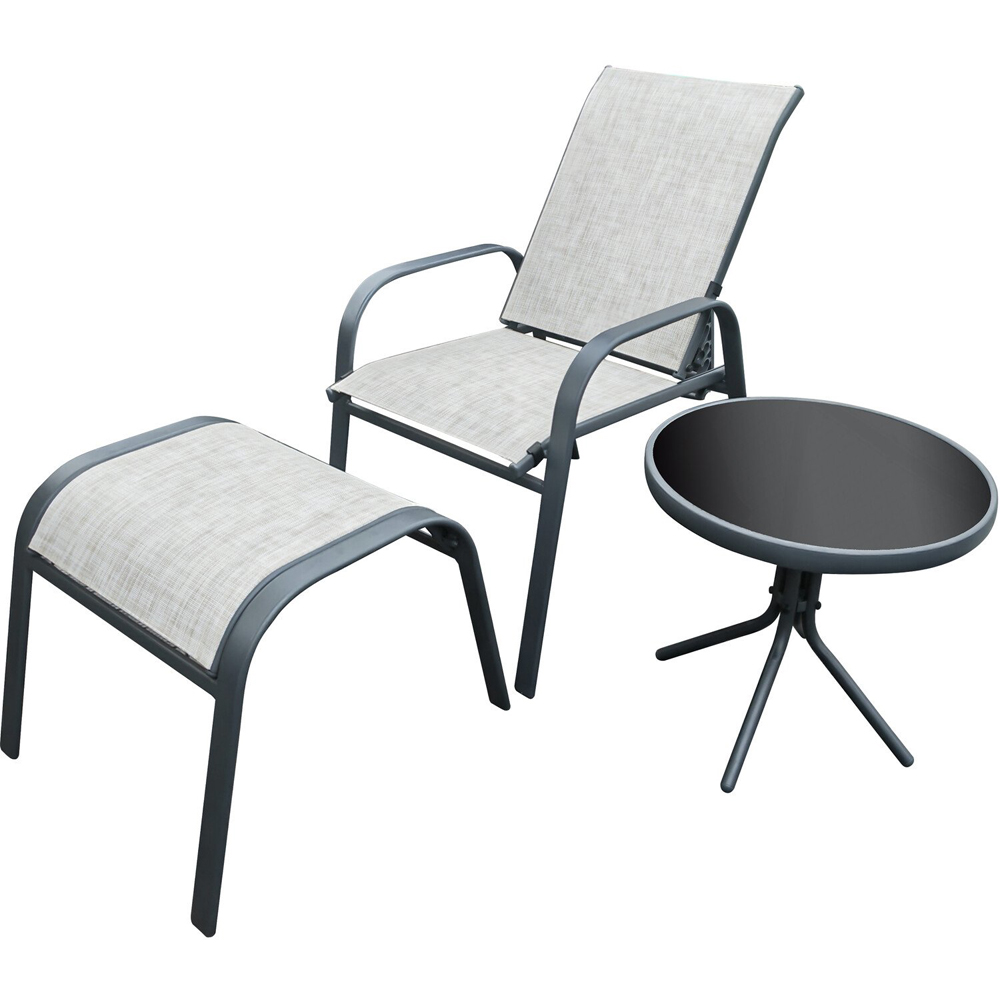 Outdoor Essentials Porto 6 Seater Textilene Dining Set Grey Image 2