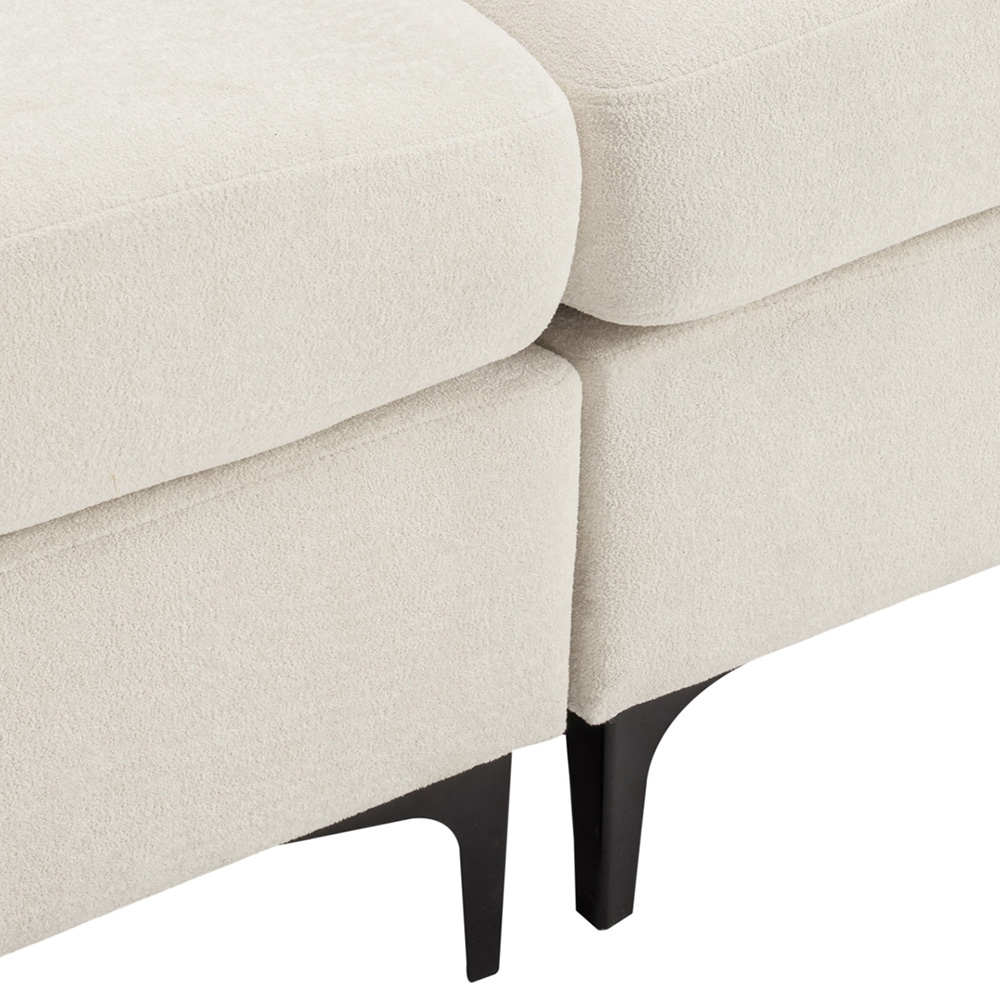 Living and Home 2 Seater White Chenille Sofa Image 5