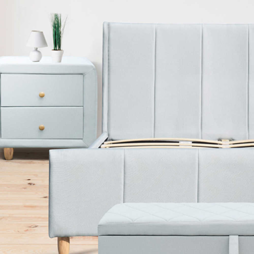 Brooklyn Blue Linen 3 Piece Bedroom Furniture Set Image 3