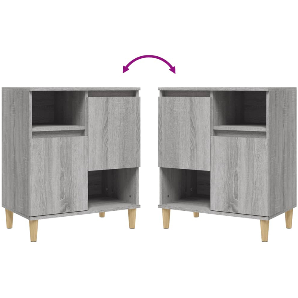 vidaXL 2 Door 2 Shelf Grey Sonoma Wooden Sideboard Image 7