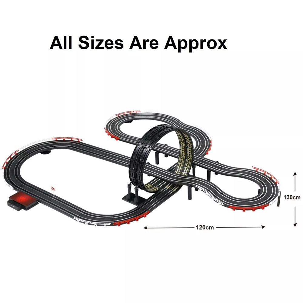 Rexco JJ113 Kids Large Electric Remote Control Slot Car Racing Track Set Image 8
