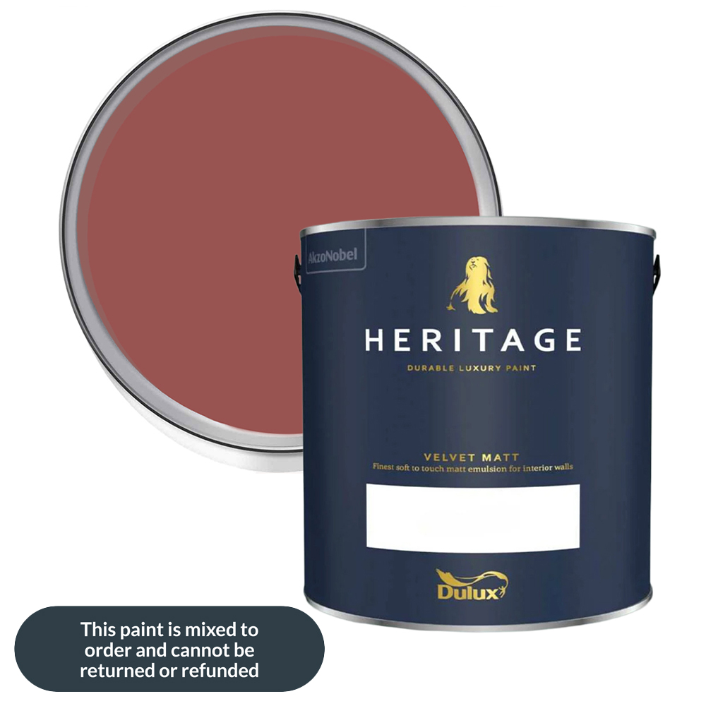 Dulux Heritage Walls and Ceilings Red Ochre Velvet Matt Emulsion Paint 2.5L Image 1