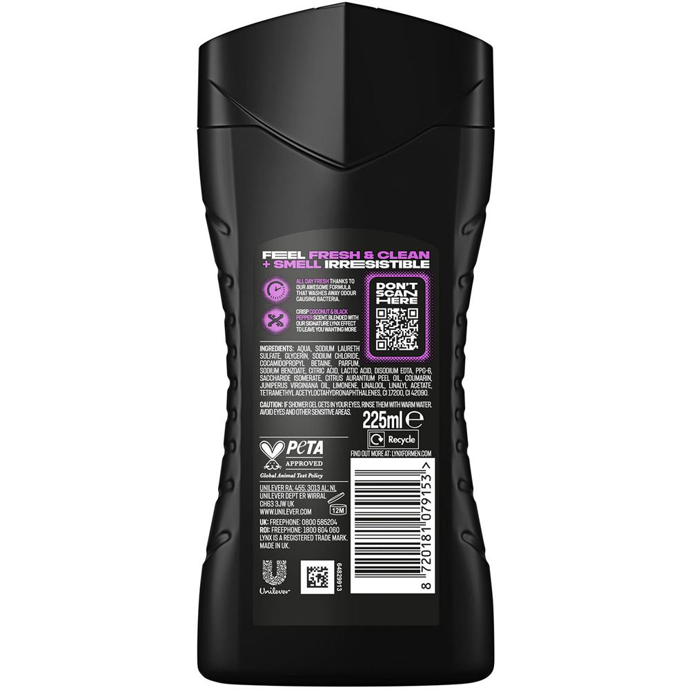 Lynx Excite 12H Refreshing Fragrance Men's Shower Gel 225ml 24 Pack Image 8