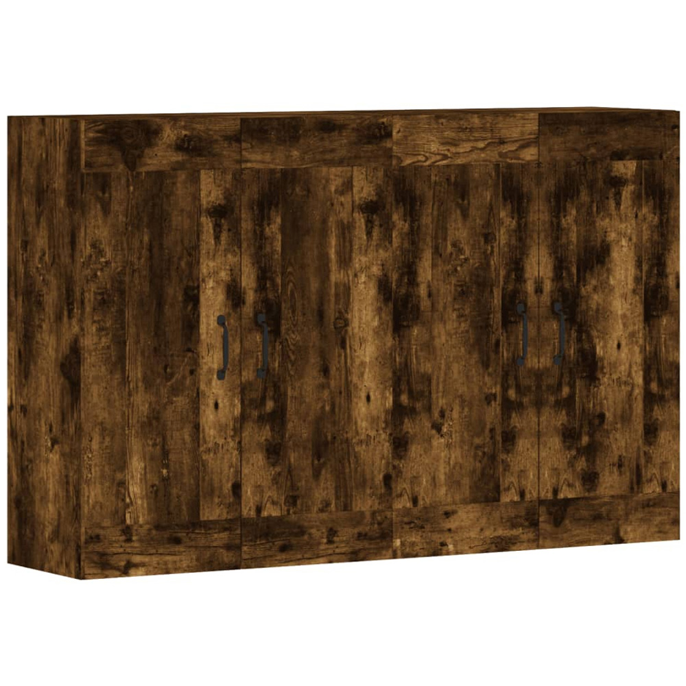 vidaXL 2 Door Smoked Oak Wall Mounted Cabinet Set of 3 Image 2