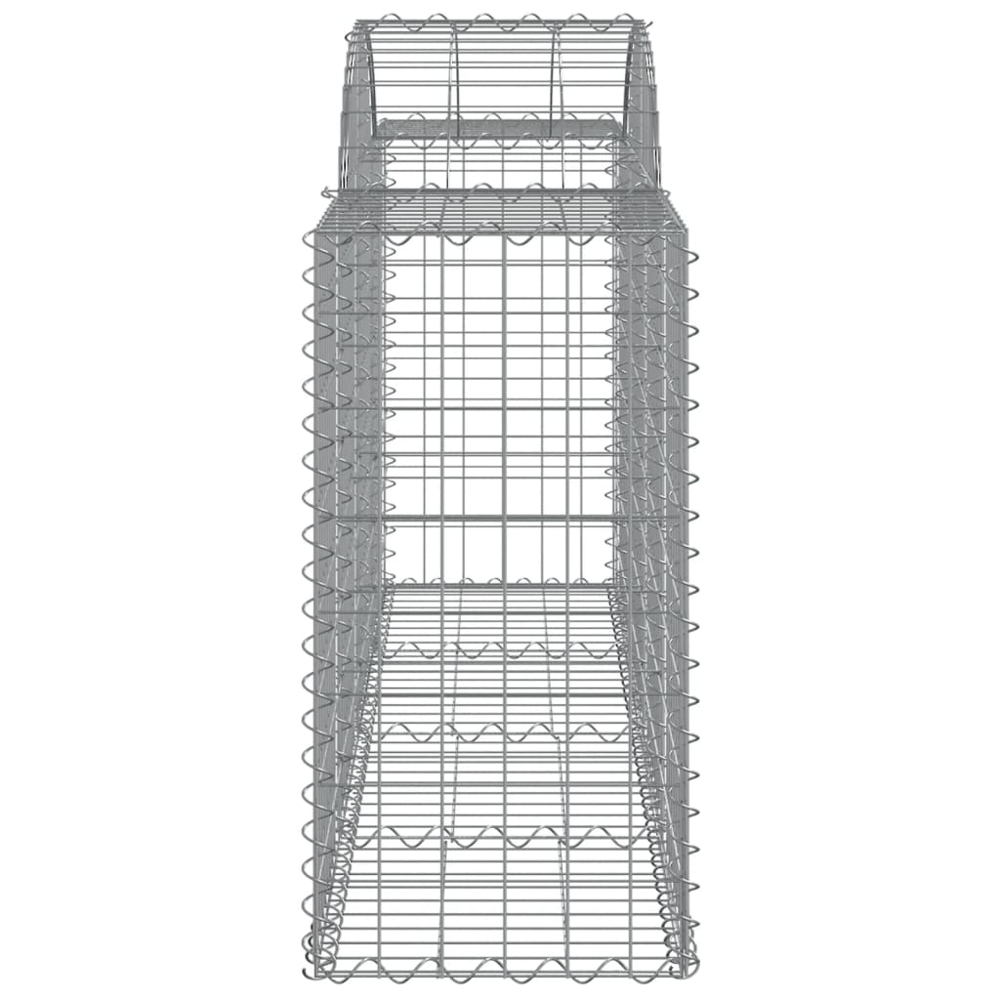 vidaXL Silver Galvanised Iron Arched Gabion Basket 200 x 50 x 80/100cm 7 Pack Image 3