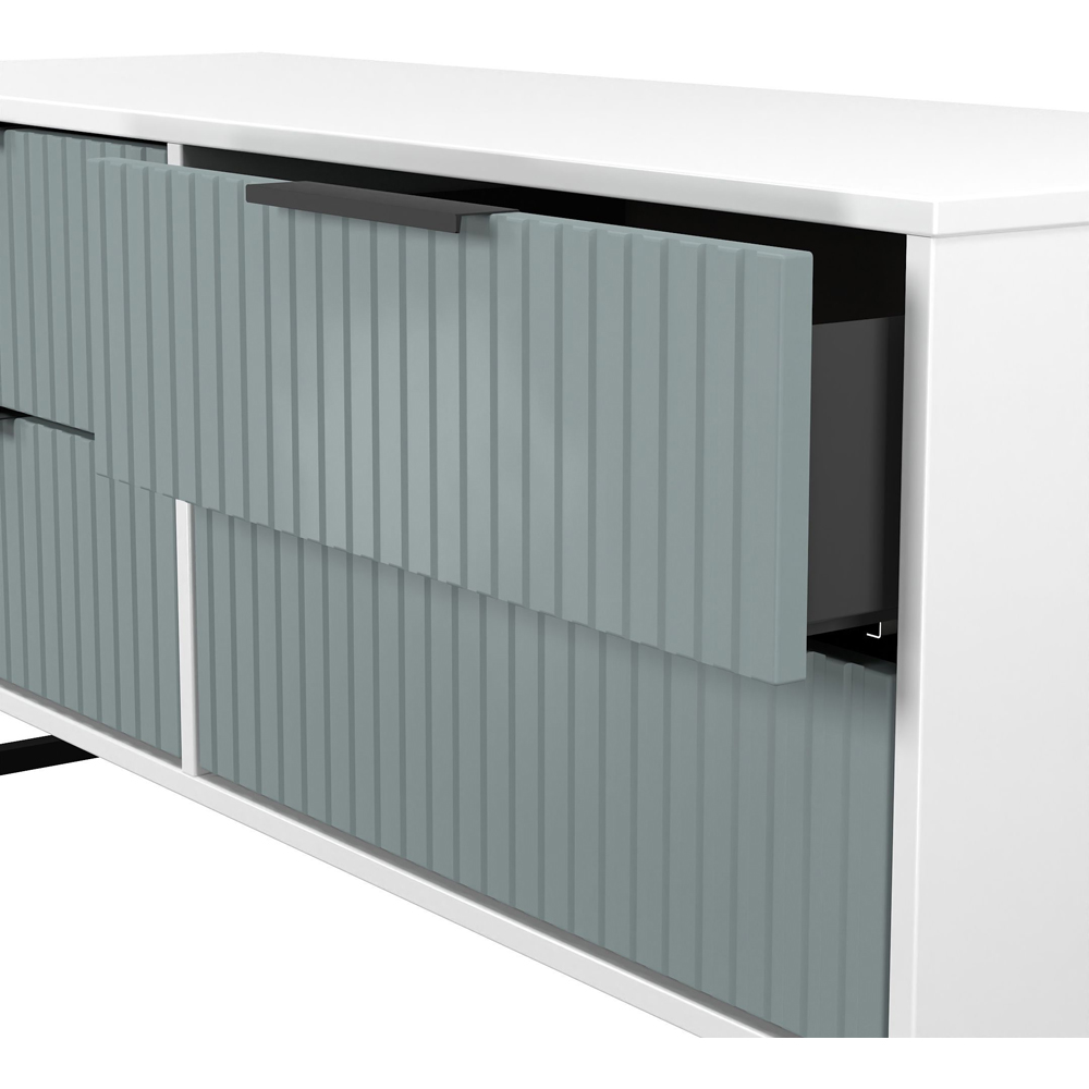 Crowndale Fluted 4 Drawer Duck and White Matt Bed Box Ready Assembled Image 6