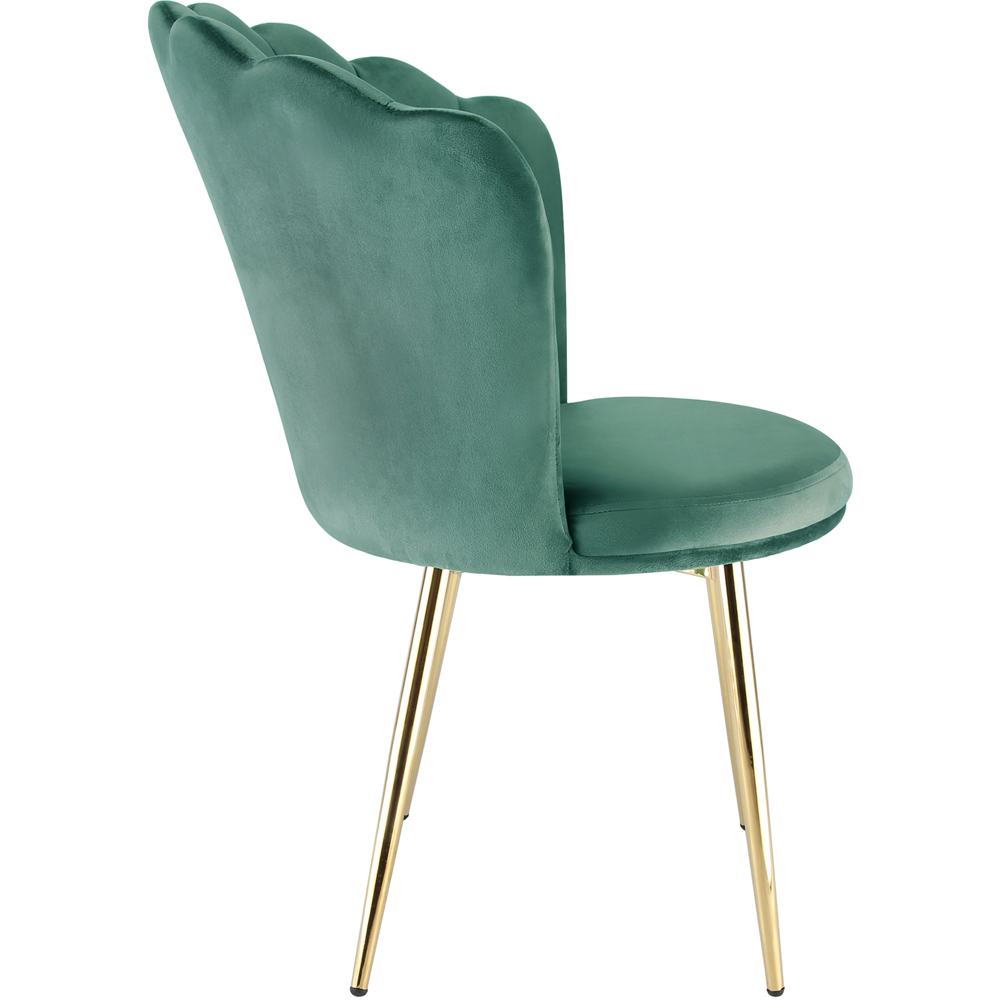 Freya Petal Back Accent Chair Velvet Uphostery - Green Image 4