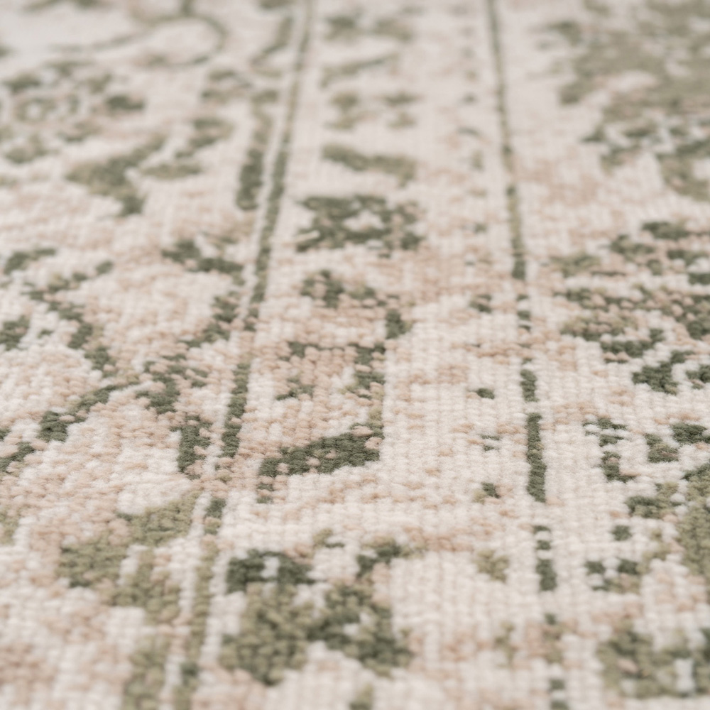 Kukoon Oscar Isadora Sage Green Flat Vintage Rug 60 x 240cm Image 4