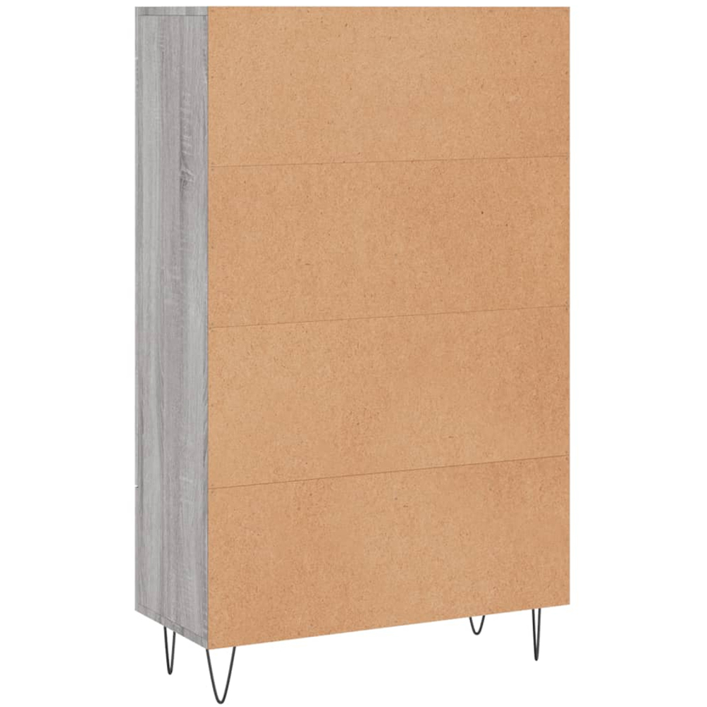 vidaXL 2 Door Single Drawer Grey Sonoma Highboard with Black Hairpin Legs Image 8