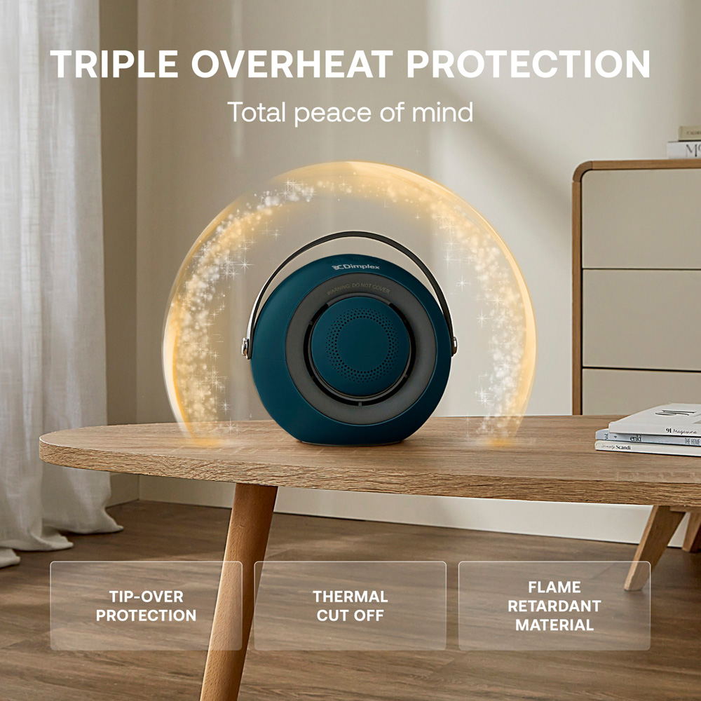 Dimplex Desk Friend Blue Personal Fan Heater with Detachable Handwarmer 400W Image 6