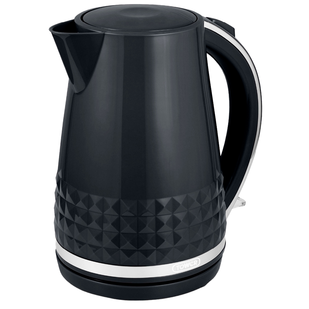 Tower T10075BLK Solitaire Black Chrome Accents Solitare 1.5L Kettle 3KW Image 1