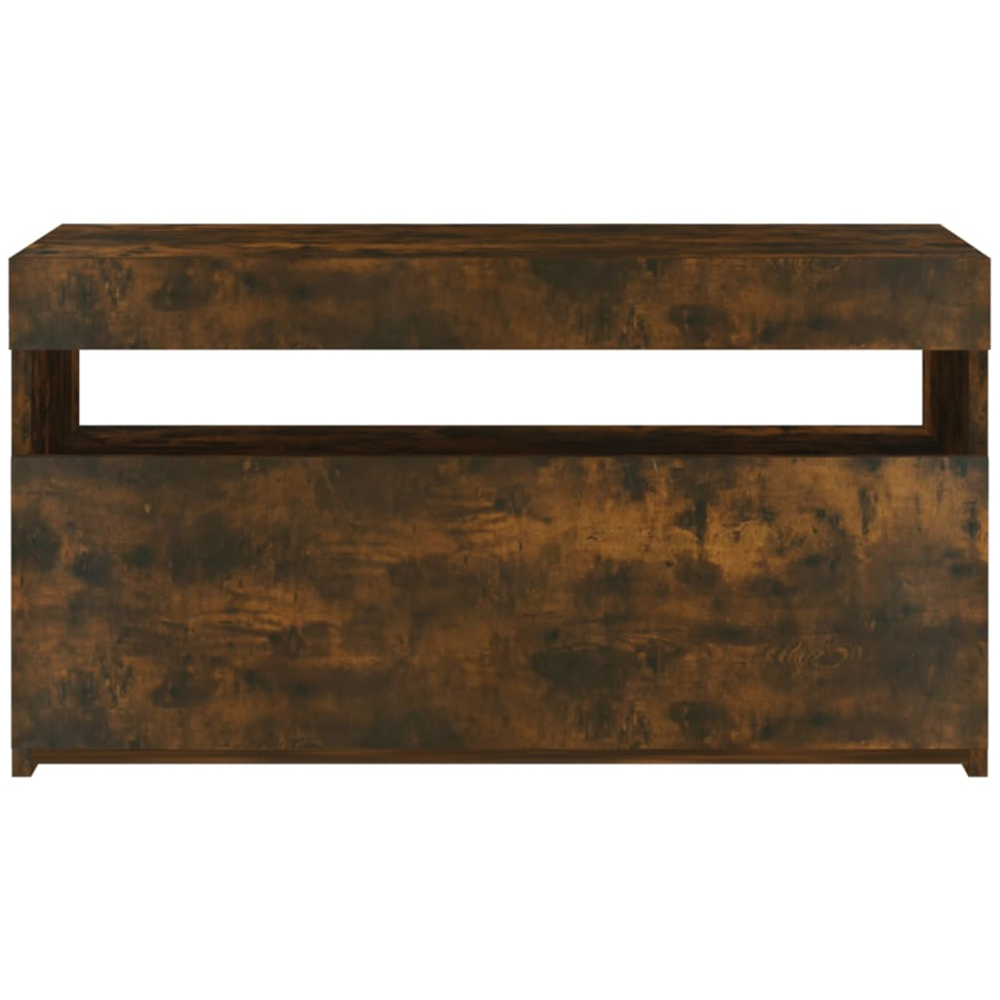 vidaXL Single Door Single Shelf Smoked Oak LED TV Cabinet Image 7