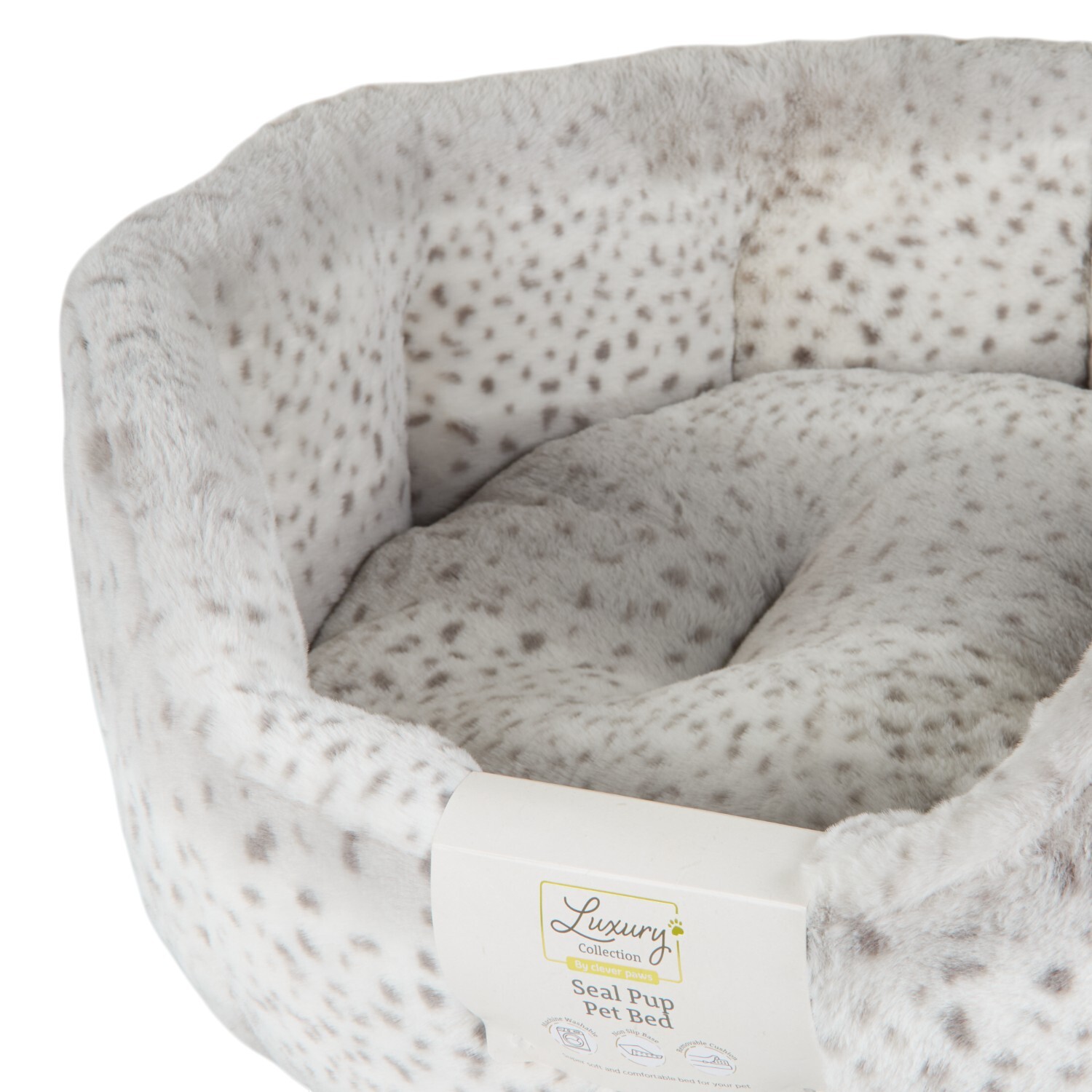 Seal Pup Pet Bed Light Grey Image 6