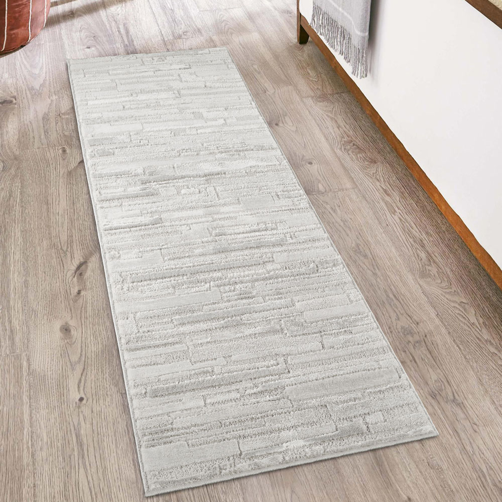 Desire Rugs Hamilton Silver Bold Geometric Rug 60 x 220cm Image 2