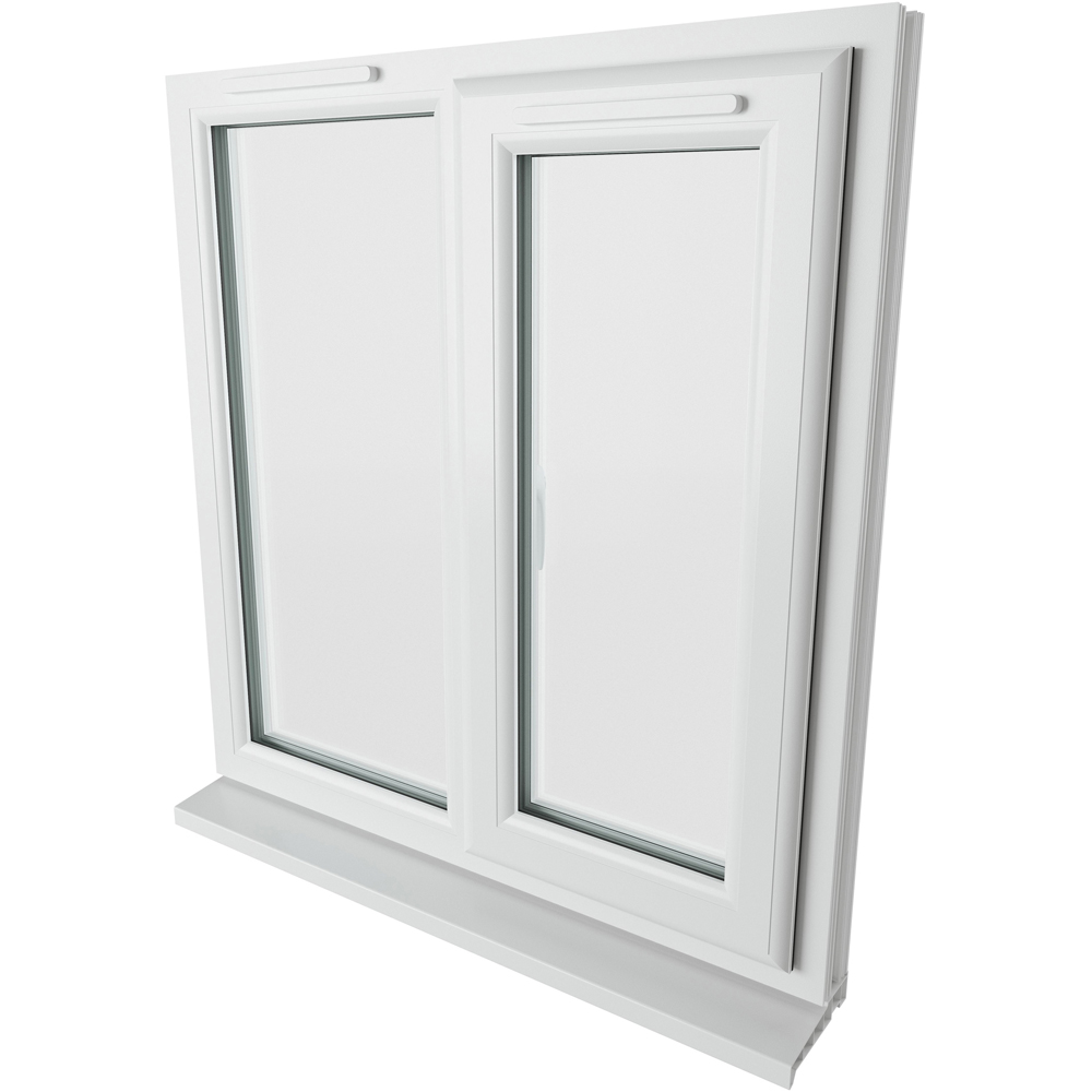 Crystal uPVC Double Glazed Window RH Side Hung Next to a Fixed White Clear Glass 905x965mm Image 9