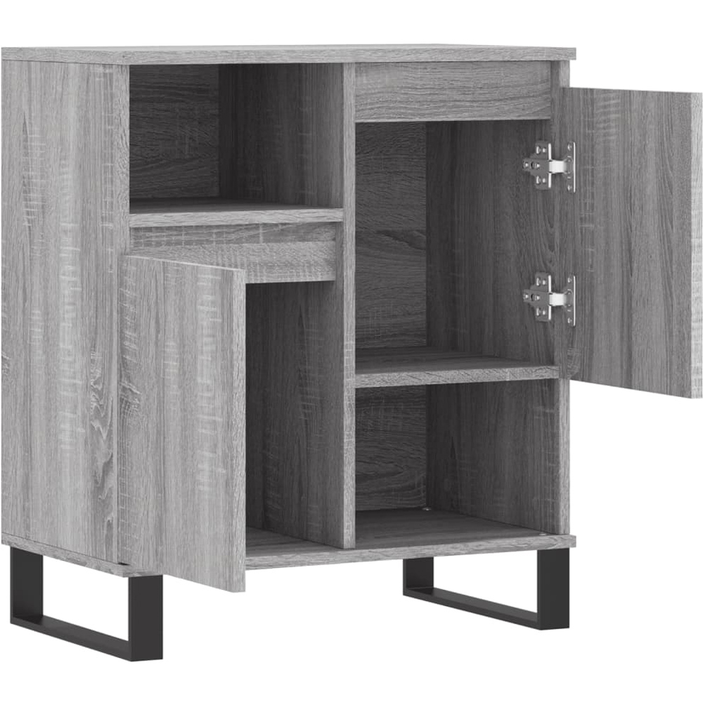 vidaXL 2 Door 2 Shelf Grey Sonoma Wooden Sideboard Image 3