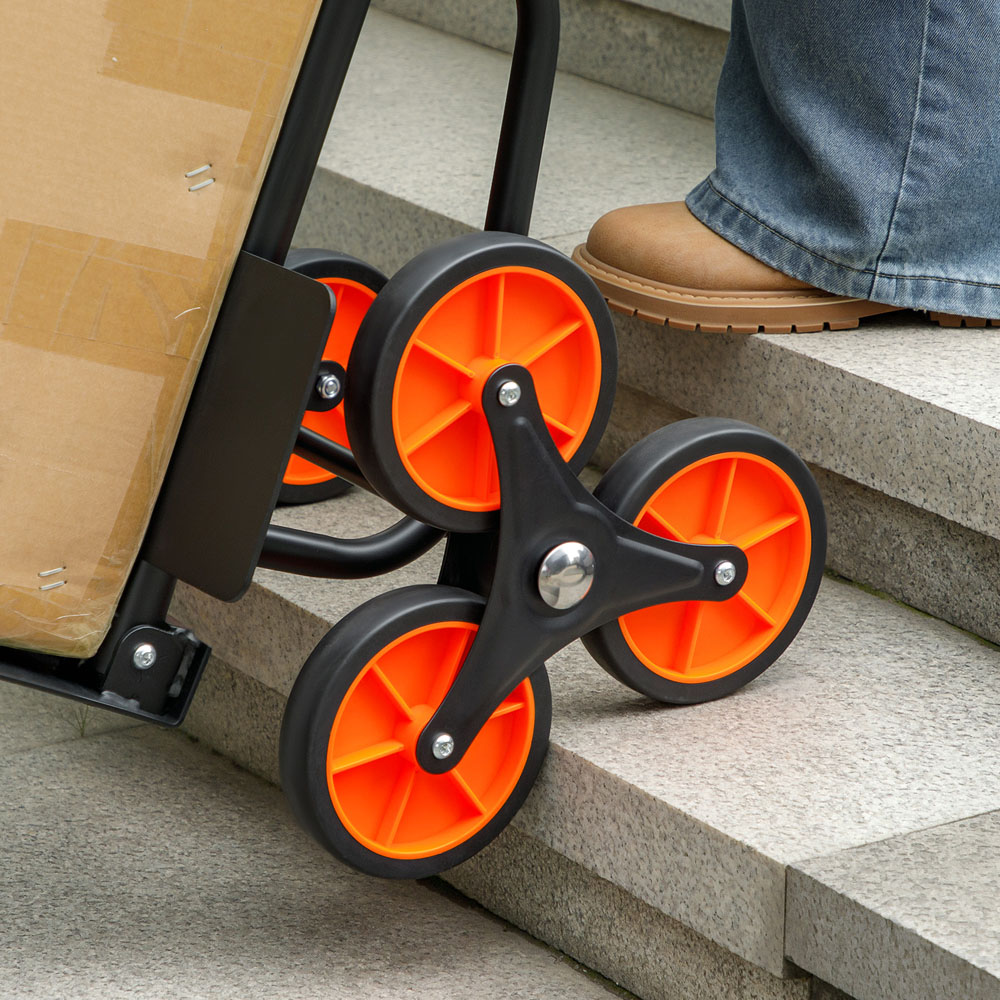 DURHAND Orange2 6 Wheel Foldable Stair Climbing Trolley Image 3