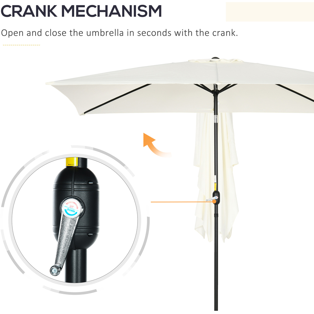 Outsunny Cream White Crank and Tilt Parasol 3 x 2m Image 5