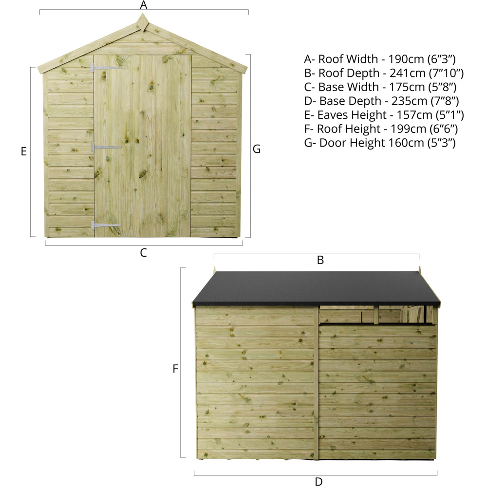 Mercia 8 x 6ft Shiplap Apex Security Shed Image 9
