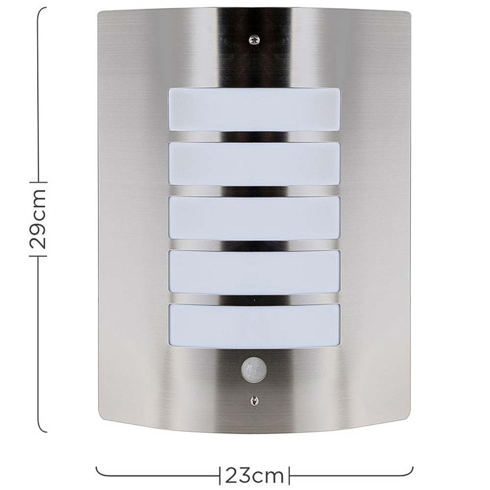 ValueLights Medlock Silver Outdoor Wall Bulkhead Light with PIR Motion Sensor Image 5