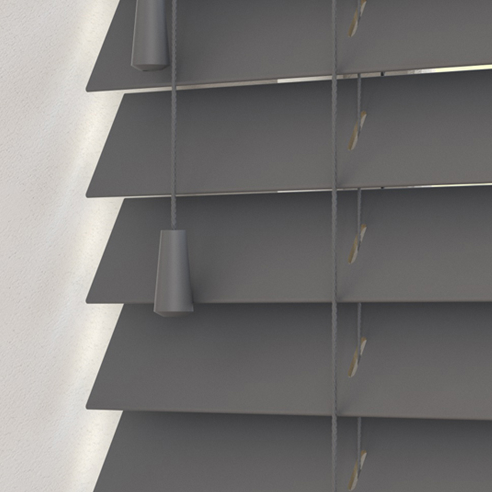 Caecus Real Wood String Venetian Blind Dark Grey 45 x 160cm Image 2