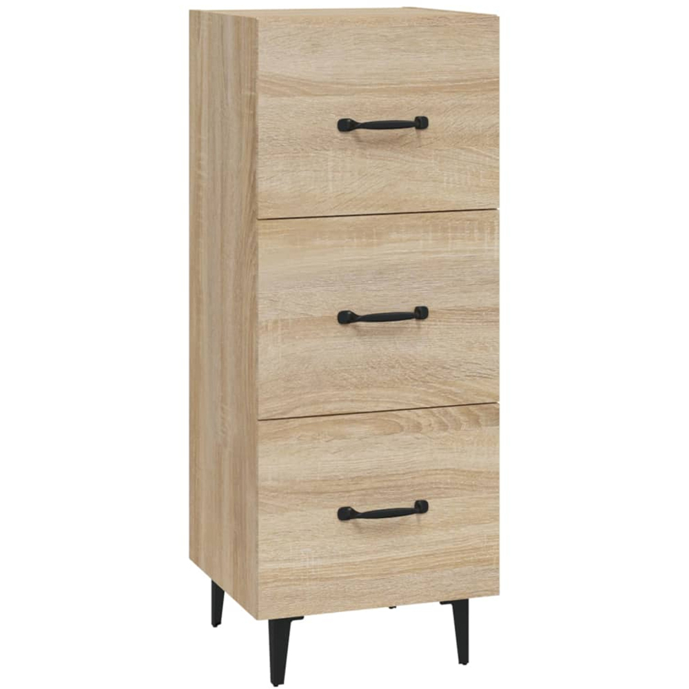 vidaXL 3 Drawer Sonoma Oak Sideboard Image 2