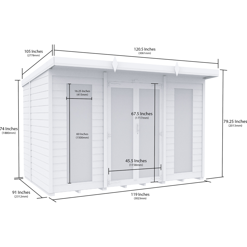 DIY Sheds 10 x 8ft Tongue and Groove Timber Pent Summerhouse Image 7