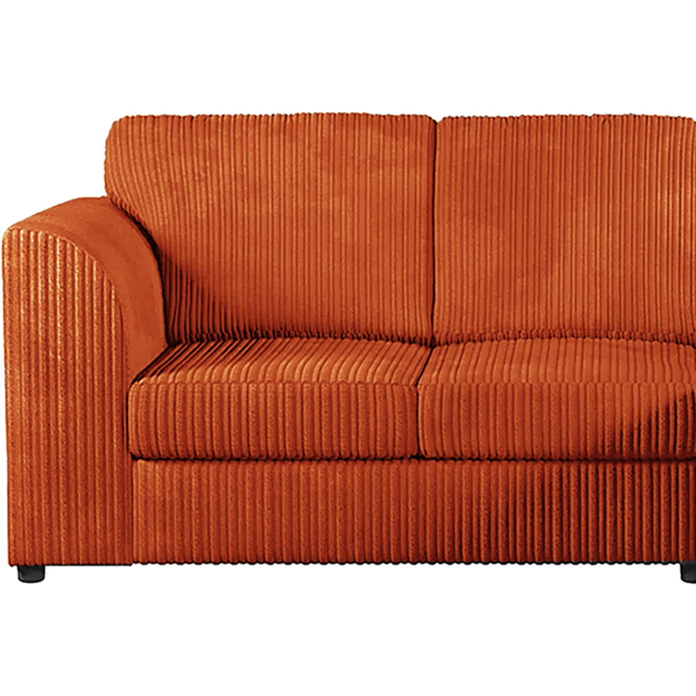 Luxor 4 Seater Orange Jumbo Cord Full Back Right Hand L Shape Corner Sofa Image 3