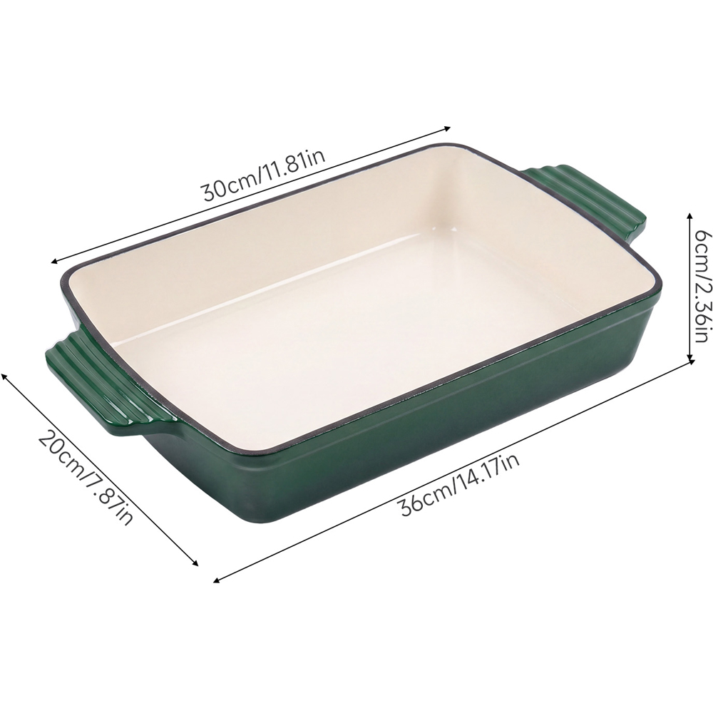 Living and Home 3L Green Enamelled Rectangular Baking Dish Image 8