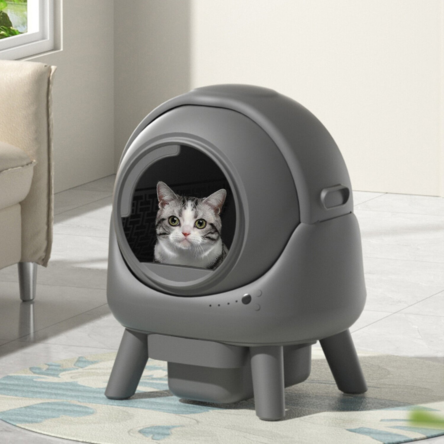 Smart Cat Litter Box Grey Image 1