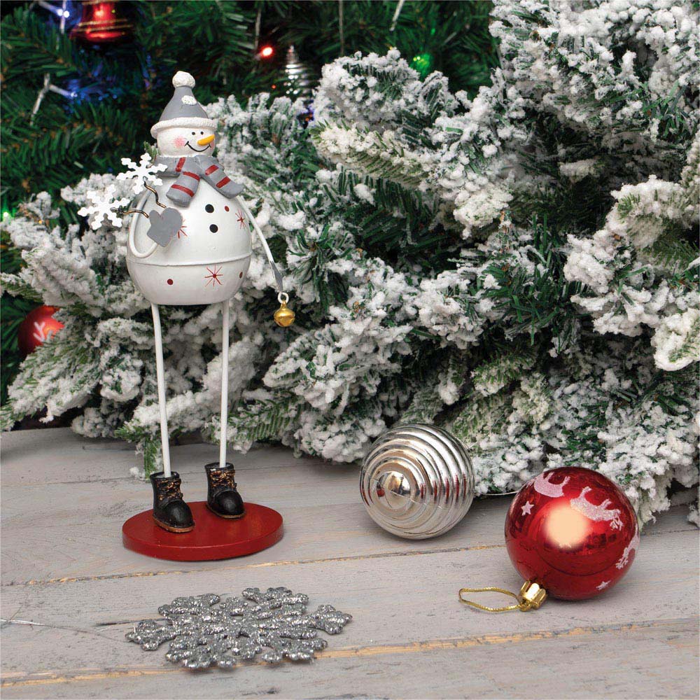 St Helens White Snowman Metal Christmas Decoration Image 3