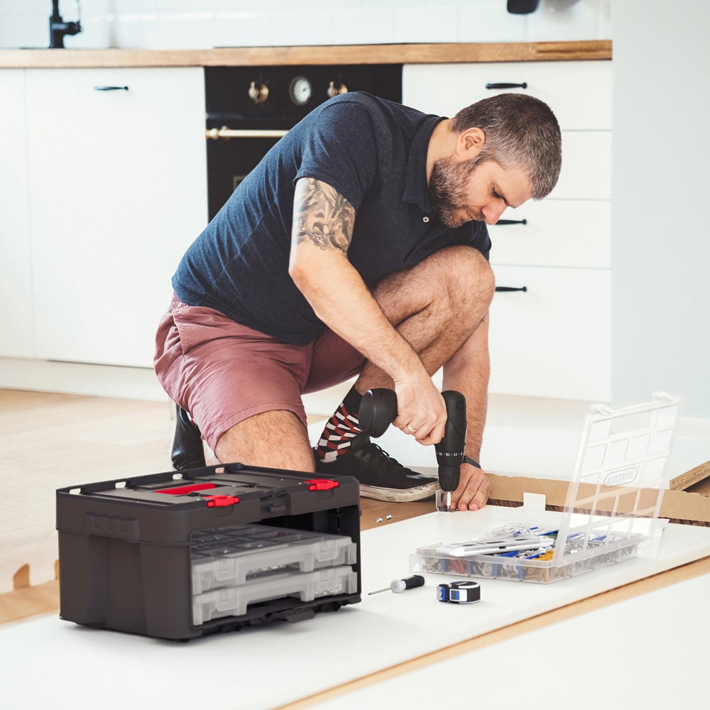 Keter Stack n Roll 3 Drawer Tool Storage Organiser Image 2