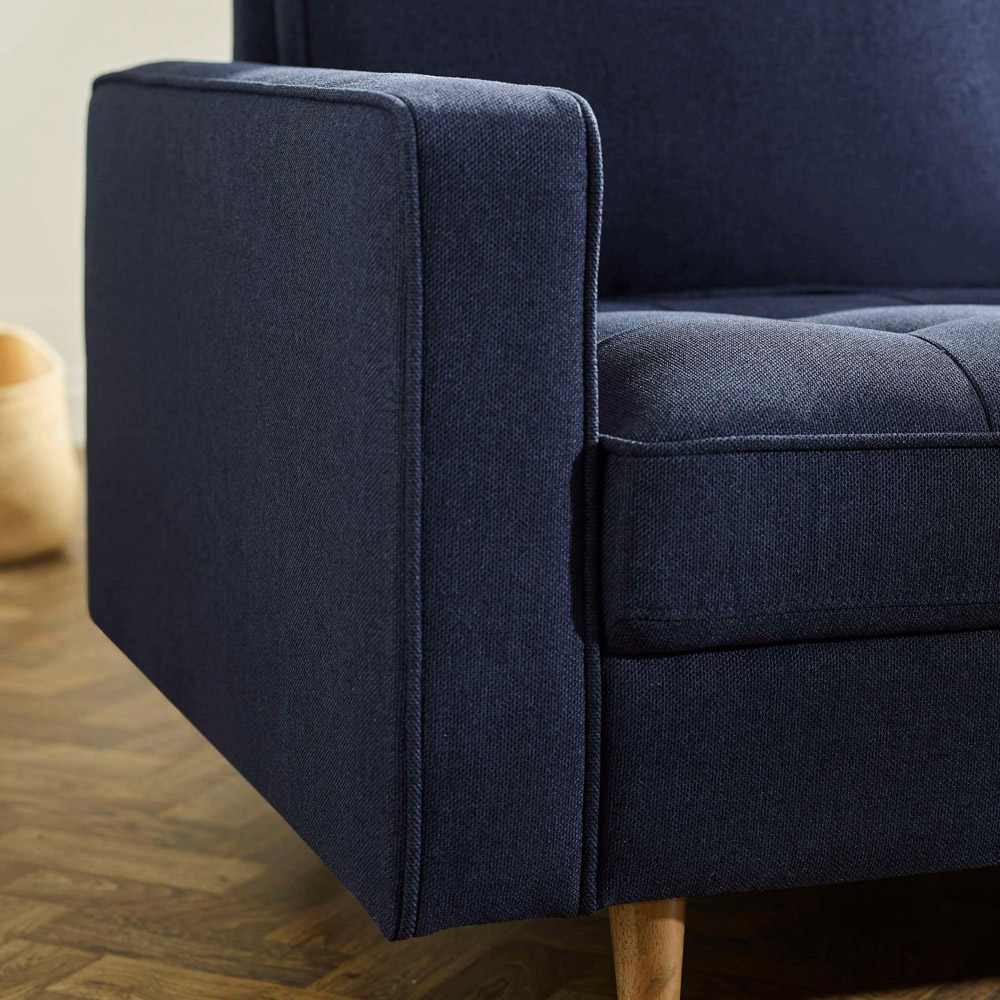 Julian Bowen Henrietta 2 Seater Deep Blue Linen Upholstered Sofa Image 6