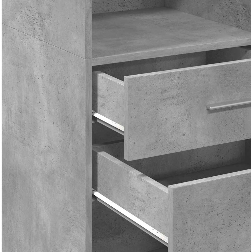 vidaXL 2 Drawer 3 Shelf Concrete Grey Highboard Image 8