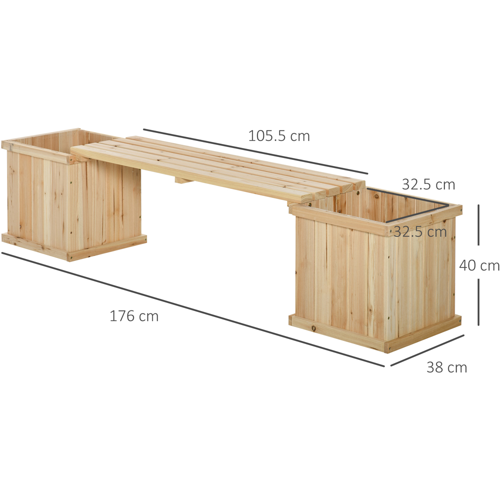 Outsunny Natural Garden Raised Bed Duo Planter Image 8