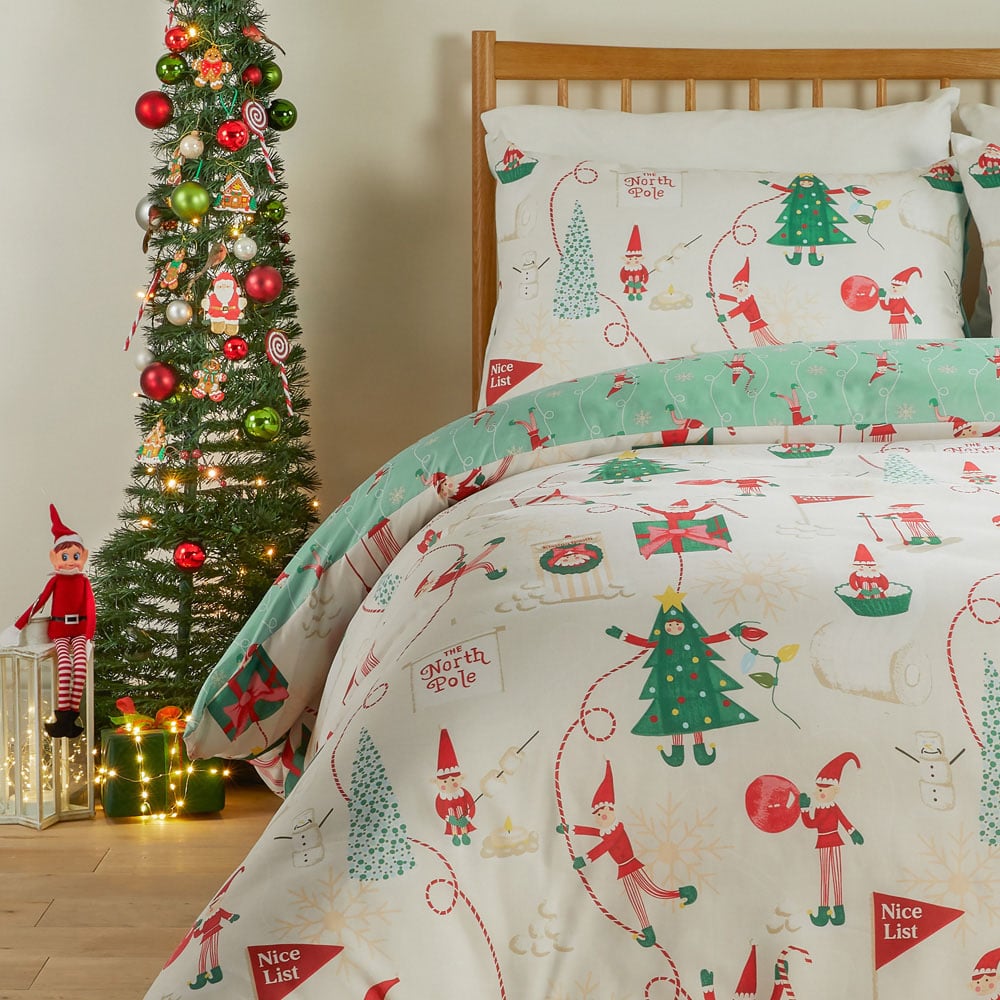 Duvet Day Single Elfie Printed Soft Touch Reversible Duvet Set Image 3