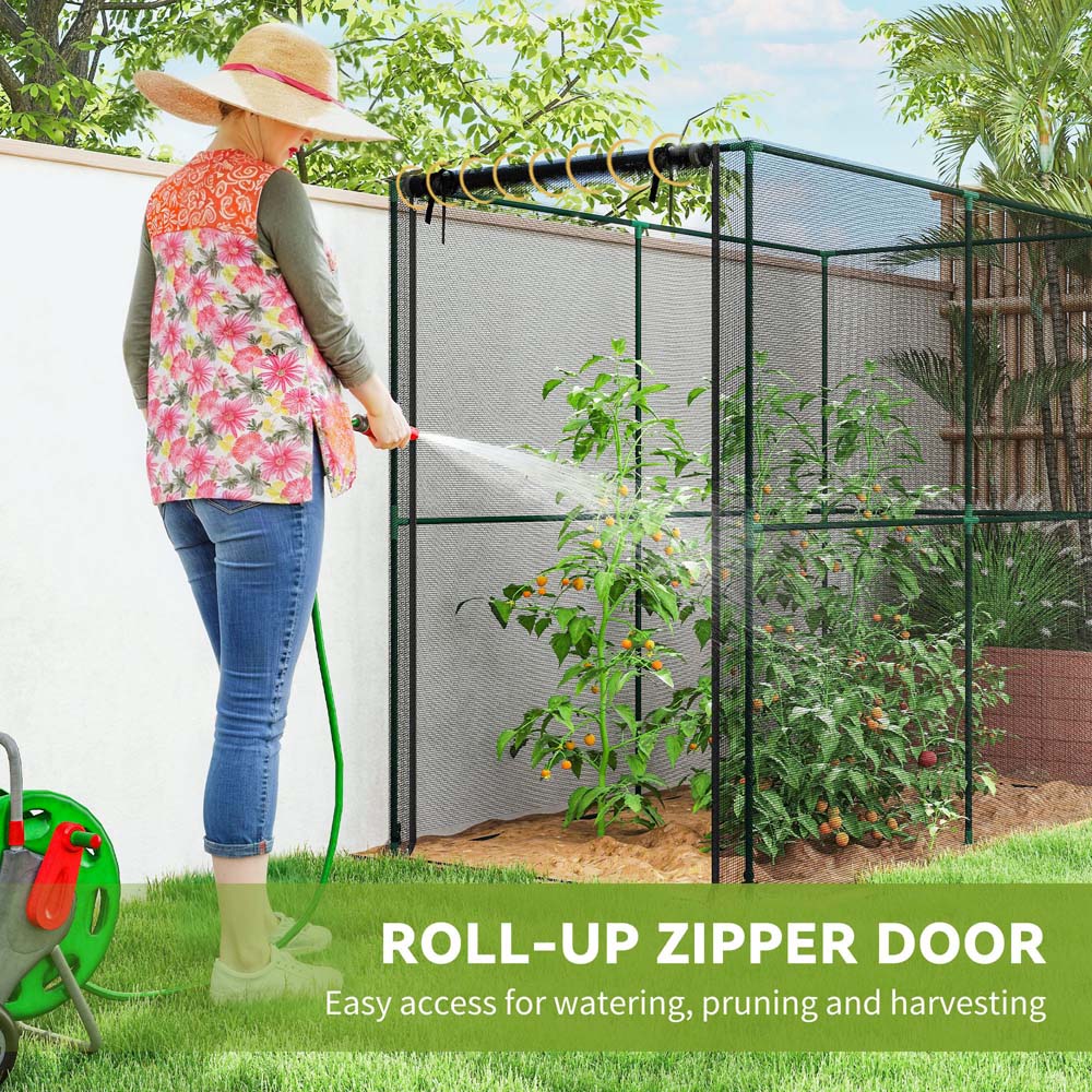 Outsunny Black Plant and Fruit Protection Netting Cage Tent 6.5 x 3.3ft Image 6